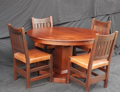 Shown with four original Gustav Stickley v-back dining chairs shown for scale.